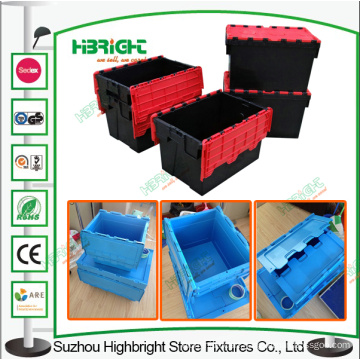 Plastic Nestable Moving Box Turnover Box with Lid
